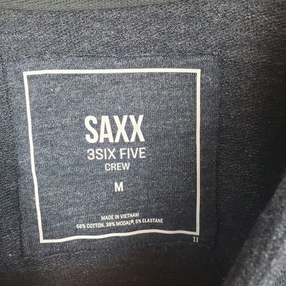 NWT SAXX Mens Medium 3SIX FIVE CREW Neck Navy Blue Long Sleeve Sweatshirt     #9 - Picture 5 of 8
